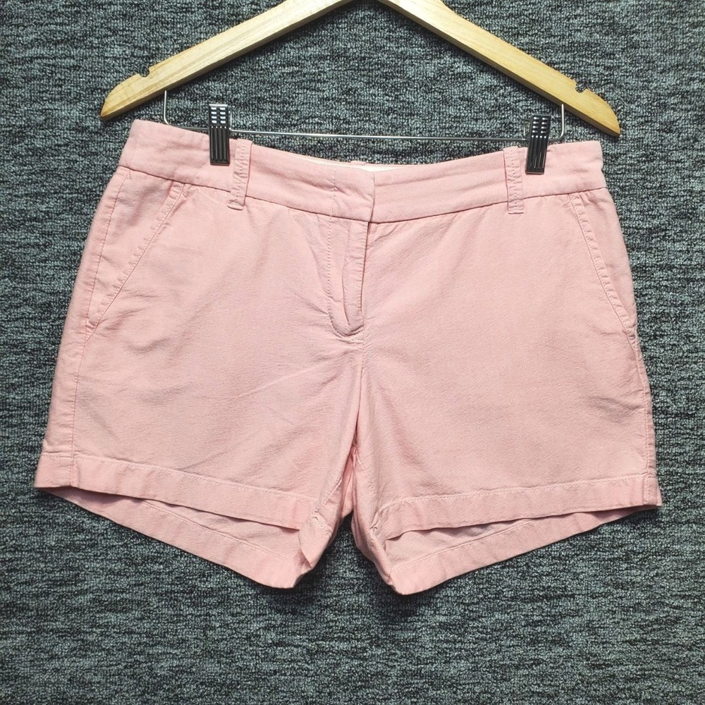 J Crew Oxford‎ Cotton Chino Flat Front Walk Shorts Womens 6 Pink A1544 Summer